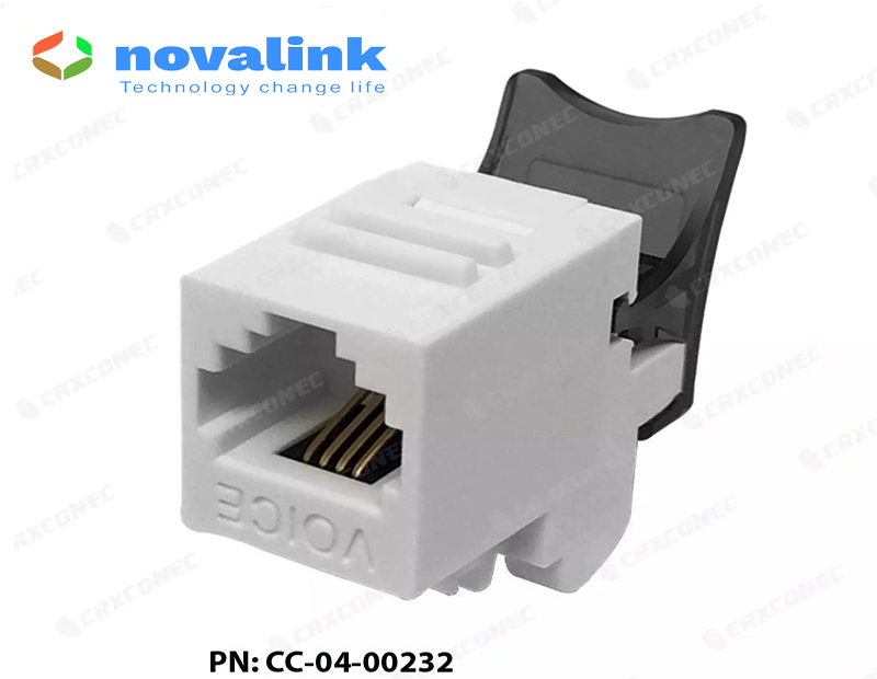 Nhân Wall plate Điện Thoại, Nhân điện thoại RJ11 Novalink CC-04-00232 không cần dùng tool